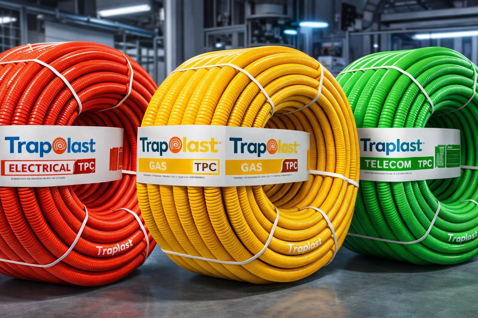 Gaines et conduits techniques TRAPLAST pour protection de reseaux